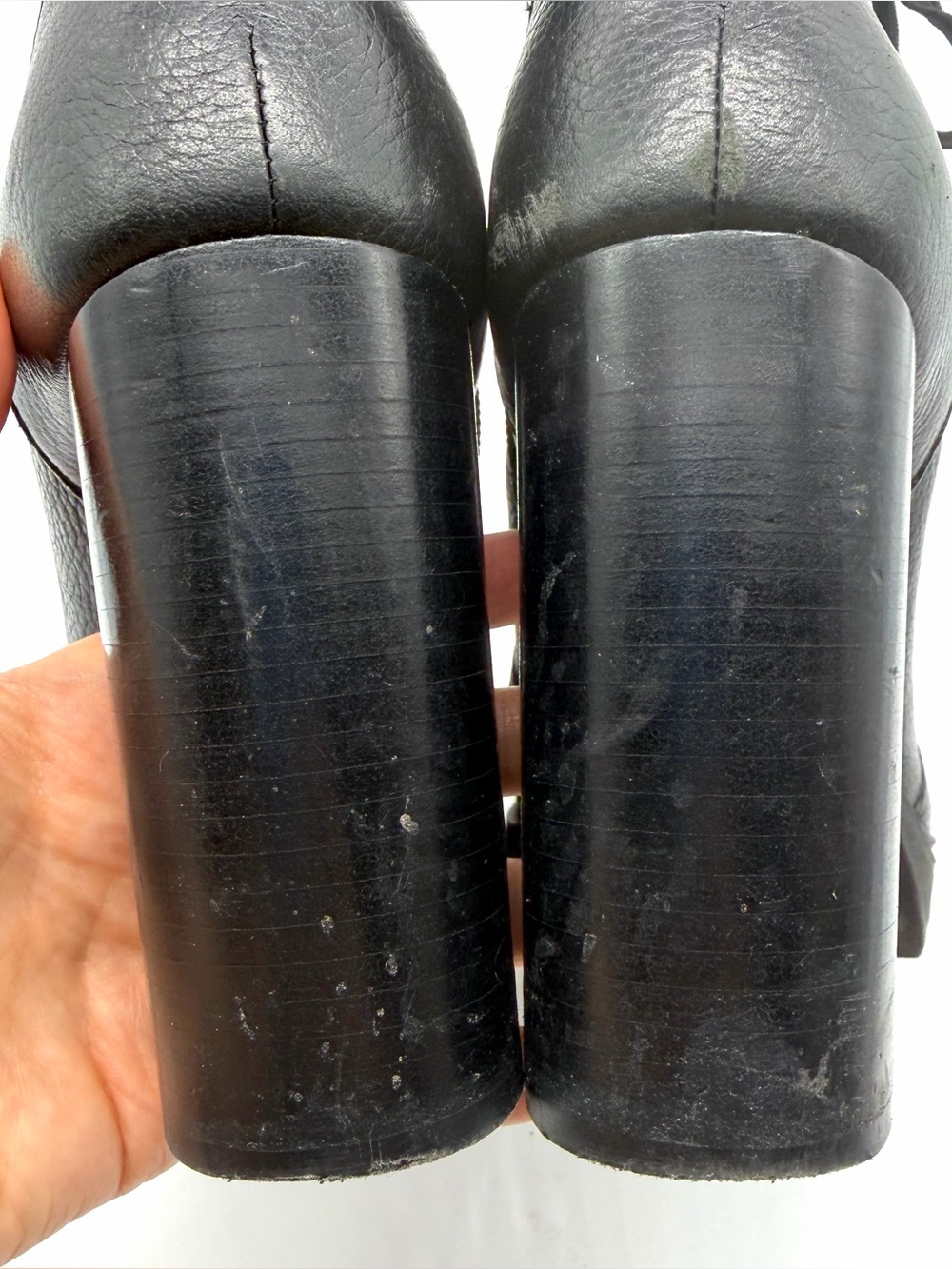 Steve Madden Women’s Size 8 Laurie Womens Black Leather Lace Up Chunky Boots - Picture 10 of 12
